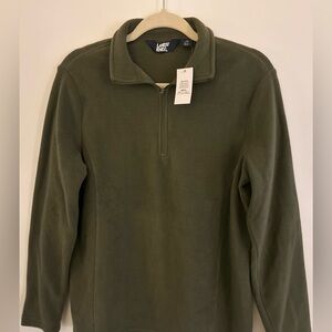 Lands' End Women's Olive Fleece Sweater